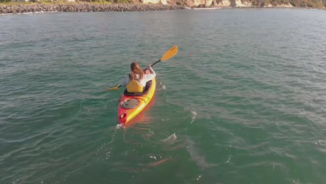 A-kayaker-on-the-sea-near-Ensenada,-Mexico