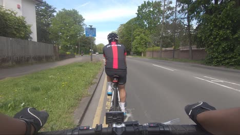 POV-Cycling-On-Elm-Park-Road-In-Pinner-During-Lockdown-In-London