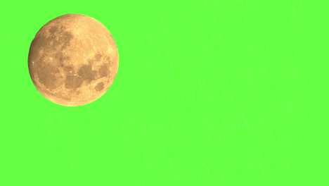 Full-Blood-Moon-Setting-Against-A-Green-Screen-Background,-Space-Cosmos-Concept