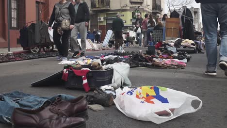 Toma-En-Cámara-Lenta-De-Cachorros-Que-Se-Venden-En-La-Feria-Tristán-Narvaja.