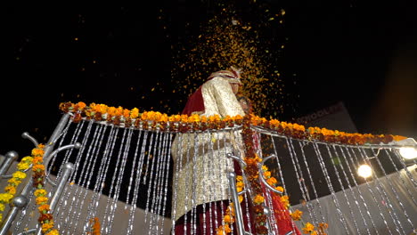 Bride-and-groom-in-wedding,-Indian-wedding-during-Corona-pandemic-in-India