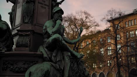 Max-Monument-in-Munich--closeup-shot-at-sunset