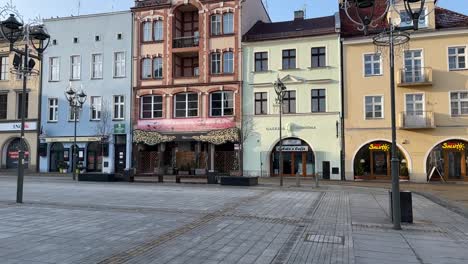 Gliwice,-Slaskie,-Poland,-11-January-2021-–-Gliwice-Market-Square-Slide-View-of-empty-Pathway-during-Pandemic