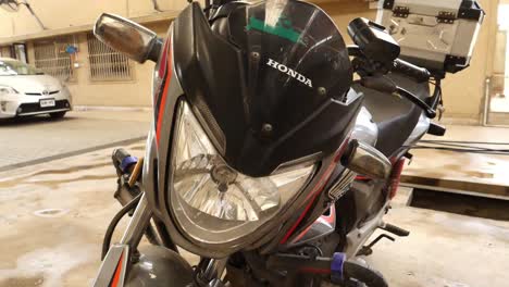 View-Of-Front-End-Of-Honda-CB150F-Parked-Outside