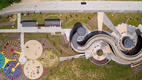 Top-down-shot-of-graduation-tower