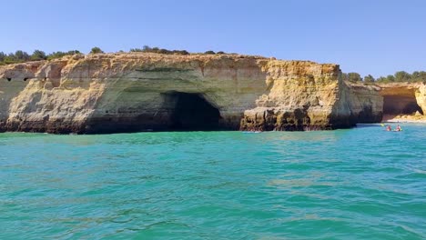 Kayaking-in-front-of-the-caves-in-Portugal