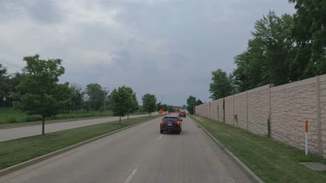 Viajando-En-El-área-De-Chicago-Illinois,-Suburbios,-Calles-Y-Autopistas-En-Modo-Pov-Us-30-Cerca-De-La-Construcción-De-Carreteras-De-Frankfort-Illinois