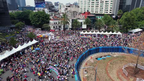 Desfile-Del-Orgullo-Gay-Lgbt-Y-Celebraciones-Festivas-En-La-Ciudad-De-México---Vista-Aérea
