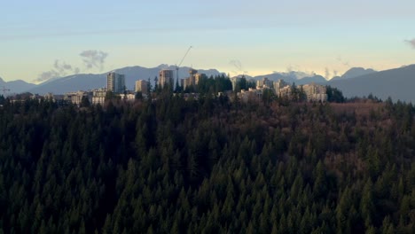 Elevated-Multi-storey-Structures-Of-Simon-Fraser-University-With-Evergreen-Fir-Trees-On-Burnaby-Mountain-In-British-Columbia,-Canada