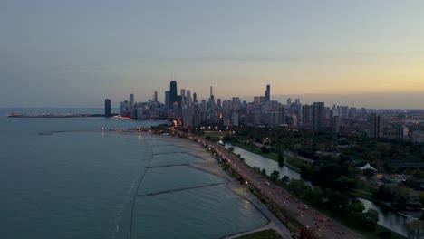 Oktober-Luftdrohnenaufnahmen-Chicago,-Illinois