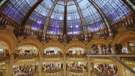 Extreme-Wide-tilt-down-pan-from-roof-to-the-floor-of-the-interior-of-store