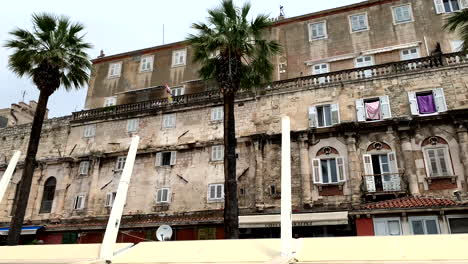 The-old-castle-wall-of-Split-in-Croatia-in-the-old-town-at-the-harbor