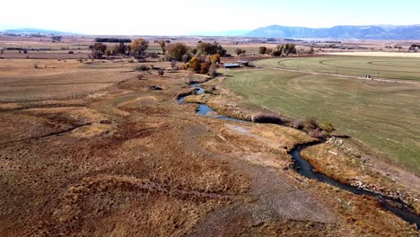 Aerial-drone-flight-of-rural-Utah-farmland