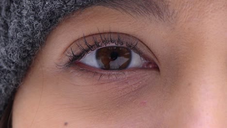 Self-realization-eye-blinks-by-a-south-asian-woman-closeup-macro