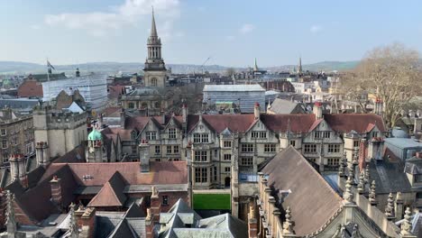 Una-Vista-De-ángulo-Alto-De-Oxford-Alrededor-De-La-Cámara-Radcliffe.