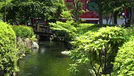 Un-Puente-En-Un-Jardín-Japonés