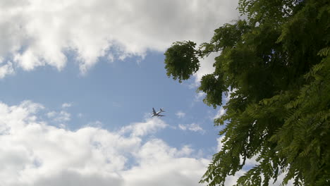 Footage-of-an-airplane-passing-over-London's-sky