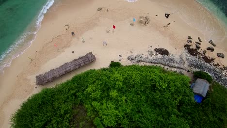 Aerial-drone-video-of-an-exotic-white-sand-tropical-island-in-the-Southeast-Asia