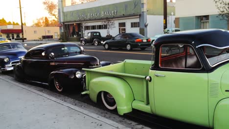 Lowriders-in-the-street-at-sunset