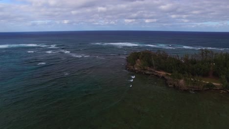 Aerial-shot-of-Kawela-Bay-Beech-Park-near-the-Turtle-Bay-Resort-in-Hawaii