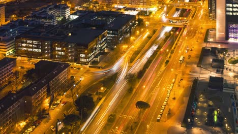 Blick-Von-Einem-Der-Vier-Türme-Von-Madrid-Bei-Nacht