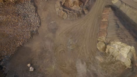 Aerial-view-of-quarry-area-in-forest