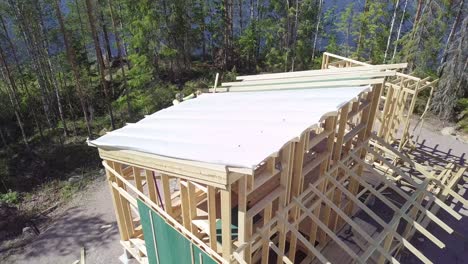 Custom-built-small-living-tiny-house-under-construction-AERIAL