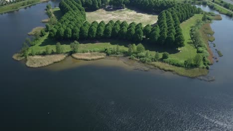 Aerial-footage-of-the-star-shape-historical-city-park-in-Europe-Holland-in-4K