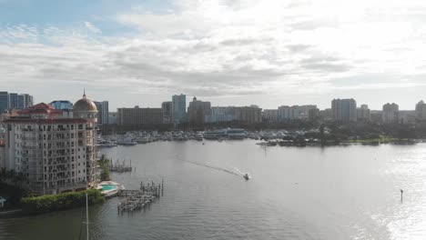 Aerial-view-of-downtown-Sarasota-harbor-in-the-morning