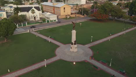 Amazing-aerial-fooatge-of-a-cenotaph-honouring-the-veterans-of-Trinidad-and-Tobago