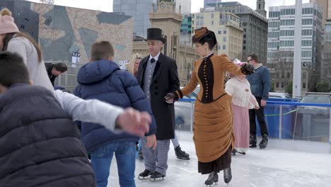 Das-Winterdorf-Am-Fed-Square---City-Of-Melbourne,-Juli-2019