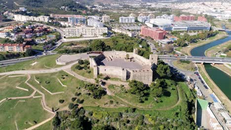 Aerial-orbit-of-historic-castle-in-the-suburbs-of-Fuengirola,-Spain