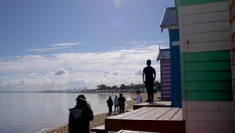 Brighton-Bathing-Boxes-timelapse-Melbourne,-Australia