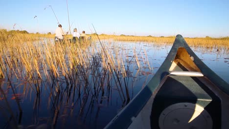 Kanufahren-Durch-Das-Okavango-Delta.-Botswana.-Niedriger-POV