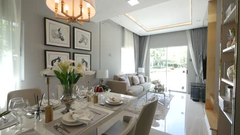 Elegant-Home-Decoration-Walkthrough--Living-Room-and-Dinig-Area--Open-Plan
