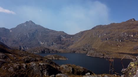 Full-HD-daytime-timelapse-over-the-beautiful-lagoon-of-Pichgacocha-in-the-Ambo-region,-Huanuco,-Peru-at-more-than-4000-meters-altitude