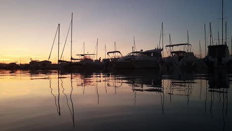 Marina-Sveva-touristic-port-at-sunset.-Slow-motion