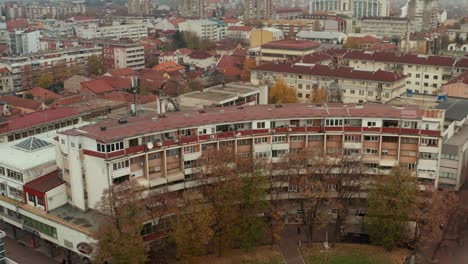 Aerial-view-of-the-Kraljevo-cityscape-from-Serbian-warriors-square---Trg-Srpskih-Ratnika