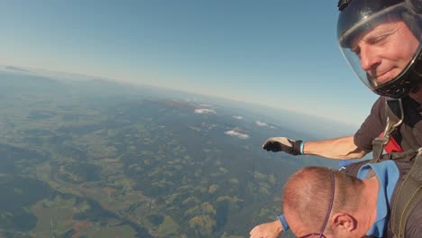 Facing-fear-of-skydiving-great-heights-at-Libelice,-Slovenia-pov-gopro