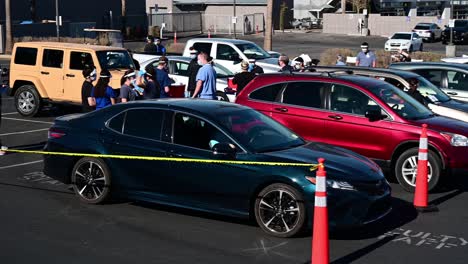 People-in-cars-wait-in-observation-after-receiving-the-Covid-19-vaccine