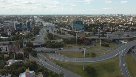 Aerial-view-of-Panamericana-highway-and-General-Paz-avenue-interchange-with-commuters