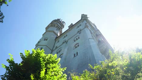 Looking-up-to-Beautiful-Neuschwanstein-Castle-on-Sunny-Summer-Day