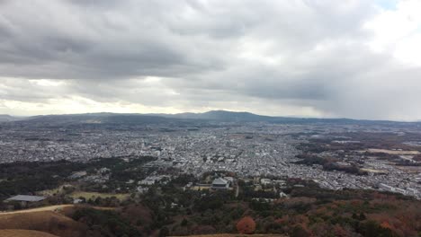 Skyline-Aerial-view-in-Mount-Wakakusa,-Nara