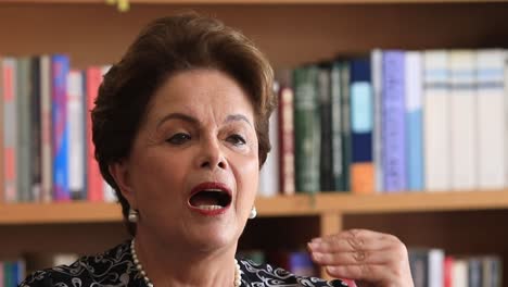 Close-up-talking-head-of-former-Brazilian-President-Dilma-Rousseff-during-an-interview