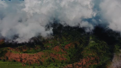 Clouds-and-mountains-in-Bali-Indonesia-shot-from-drone