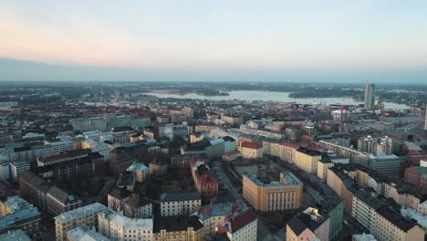 Aerial-shot-of-Helsinki.-Shot-slowly-moves-forward