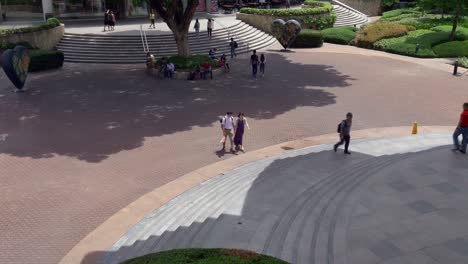 Slow-motion----Illustrative-editorial-view-of-the-landscaping-design-in-place-at-the-atrium-and-promenades-of-the-Ayala-Mall-in-Cebu-City,-Philippines