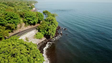 fly-down-by-the-road-and-beach-via-drone-in-Bali-in-4K-and-30-fps