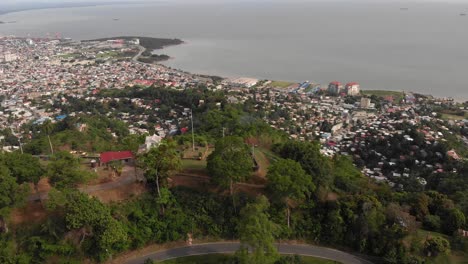 Aerial-view-of-a-Fort-protecting-the-port-city-of-Port-of-Spain