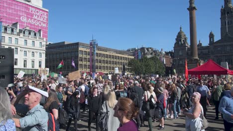 Crowd-shots-of-people-protesting-against-climate-change-in-George-Square